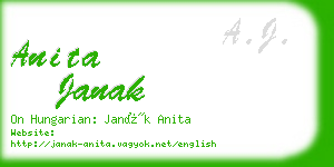 anita janak business card